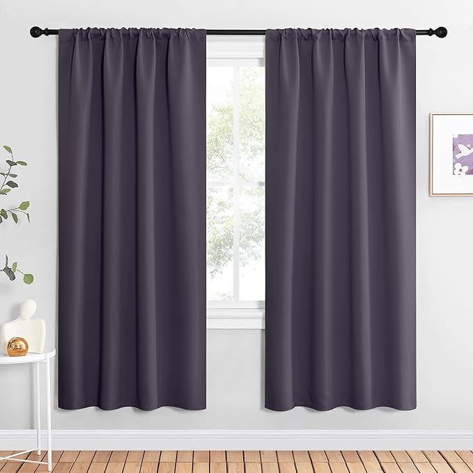 NICETOWN Blackout Curtains for Living Curtains, 1 Pair, 34-inch W x 72-inch L