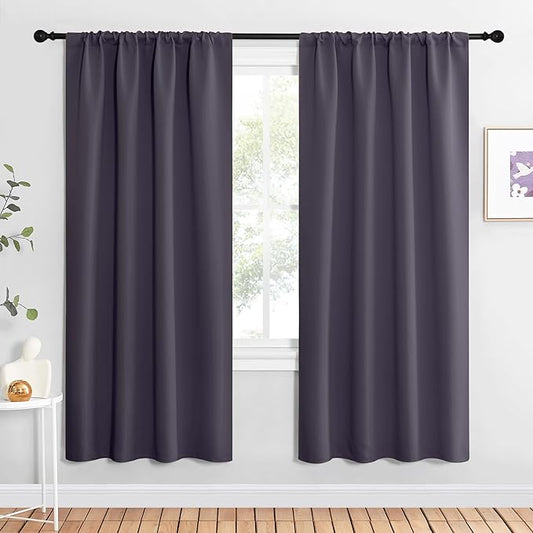 NICETOWN Blackout Curtains for Living Curtains, 1 Pair, 34-inch W x 72-inch L