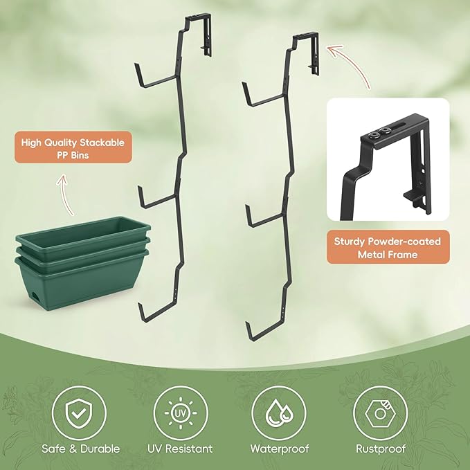 OYEAL Window Boxes Planters Deck Railing Planter Boxes