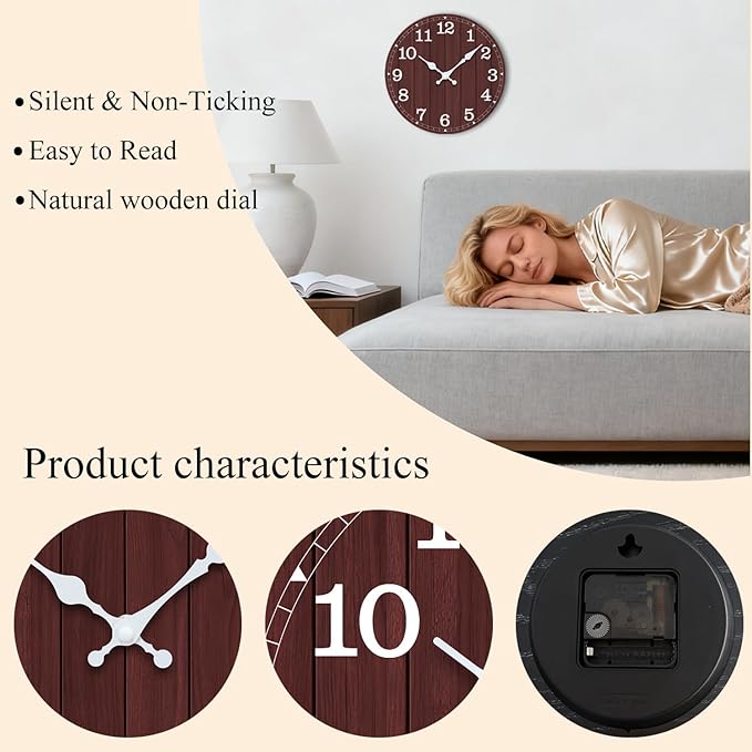 Wall Clock, Modern Wall Clocks Battery Operated, Silent Non Ticking Clock