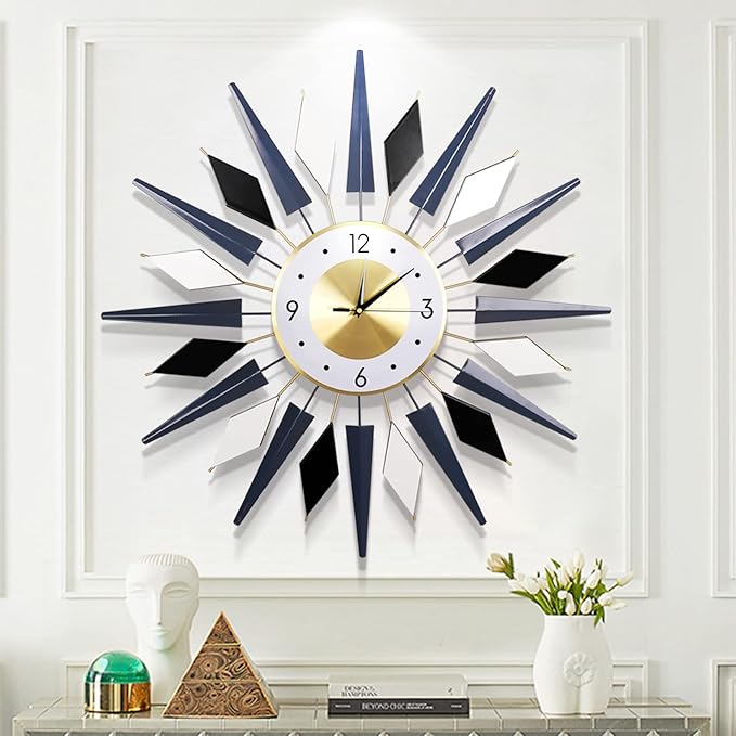 Large Metal DecorativeSilent Non-Ticking Modern Big Wall Clocks