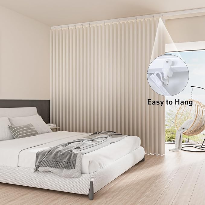 Room Divider Blackout Curtains Extra Wide Ceiling Mounted Curtains Track Sets