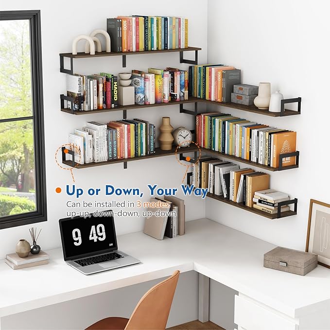 Harwaya Floating Shelves for Wall 36 Inches Long 8 Inch Deep, Large Wall Book