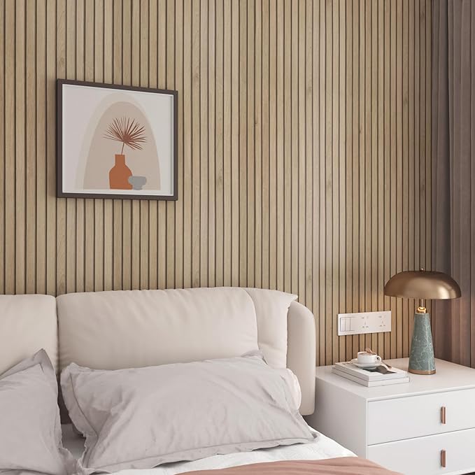 17.7x317 Slats Wood Wallpaper Peel and Stick Wood Slat Contact Paper Slat Wall