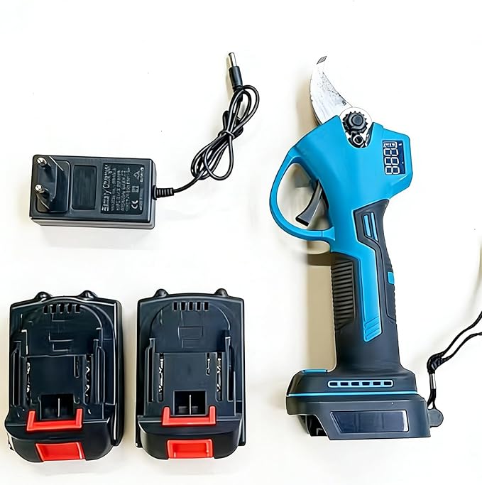 Cordless Electric Pruning Shears Cordless with 1.2 Inch Cutting Diameter,Brushless Motor, Extra SK5 Blade, 4 Modes Adjustable Branch Cutter ，Dual 2.0Ah Battery for High Branch Cutter&Tree Trimming