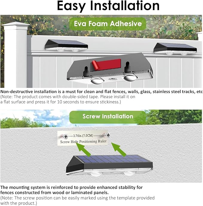 Solar Fence Lights Outdoor