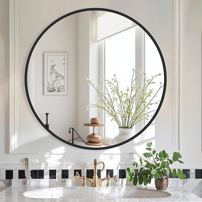 Black Bathroom Mirrors for Wall