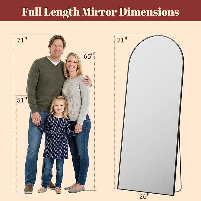 Suidia 71"x28" Arched Full Length Mirror
