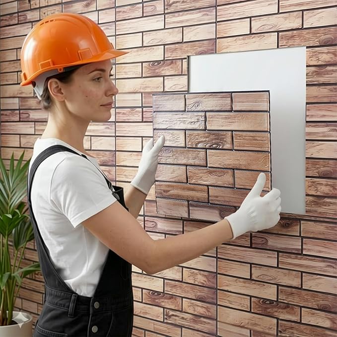 12PCS 3D Wall Panels Peel and Stick Foam Faux Brick Wall Panels, Self-Adhesive