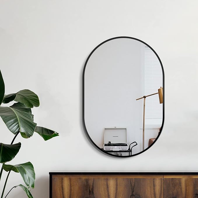 Bathroom Mirror for Wall, Metal Framed Vanity Mirror