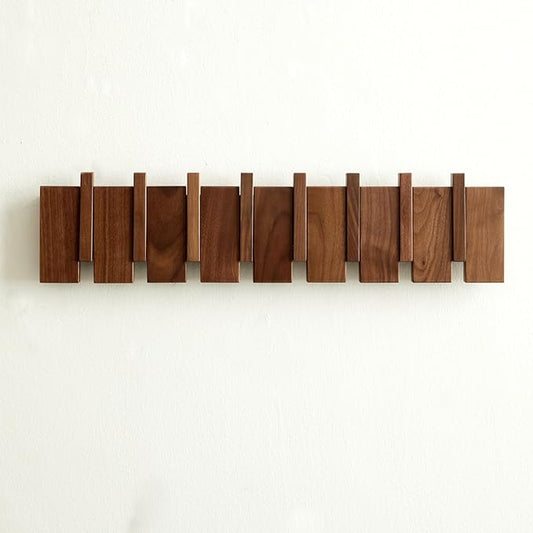QUELLANCE Wood Coat Rack Wall Mount, Coat Hooks Hanger Wall Mounted, Heavy Duty