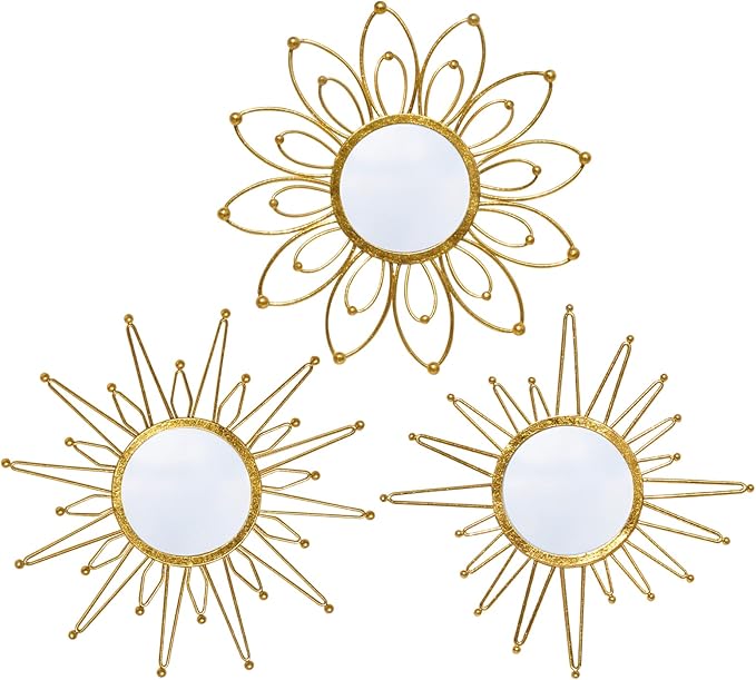 Mirror Wall Decor Gold Mirrors for Wall Metal Sunburst Mirrors Home Decoration