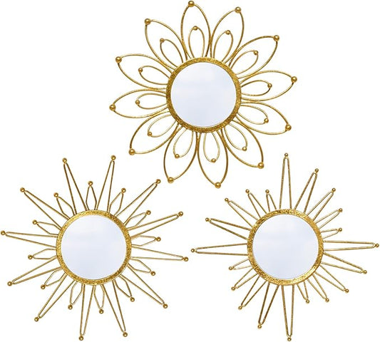 Mirror Wall Decor Gold Mirrors for Wall Metal Sunburst Mirrors Home Decoration