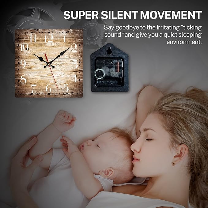 ArtSocket Wooden Wall Clock Silent Non-Ticking