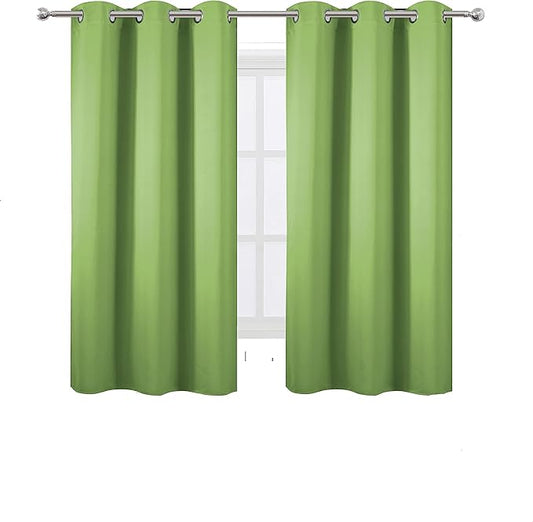 LEMOMO Light Green Thermal Blackout Curtains/38 x 63 Inch/Set of 2 Panels Room