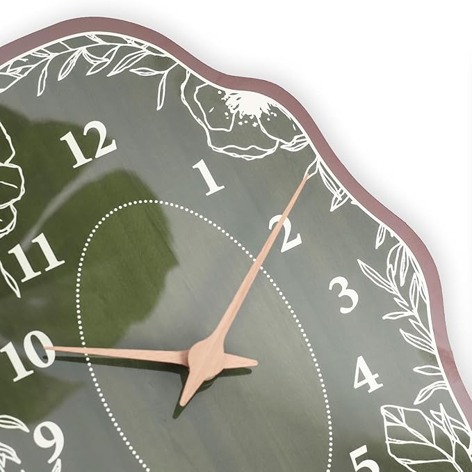 Mid Century Retro Irregular Shape Wall Clock, Silent Non-Ticking Battery