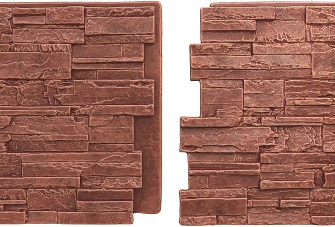 EverStone Cascade Faux Stone Panel, 48 5/8"W x 24 3/4"H x 1 1/4"D, Sun Valley