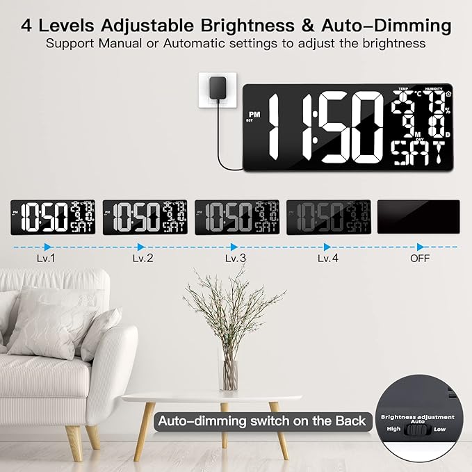 18 Inch Oversized Digital Wall Clock