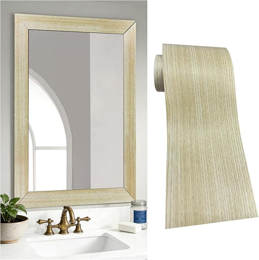 DESOMINOR 32FT Peel &Stick Wood Grain Wallpaper Border Removable Waterproof