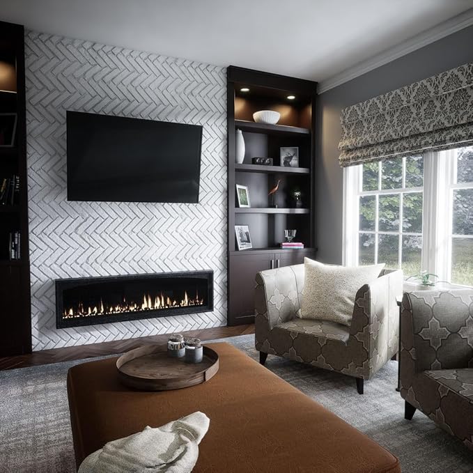 EverStone Herringbone Faux Brick Panel, 46 1/2"W x 25 1/4"H x 1"D