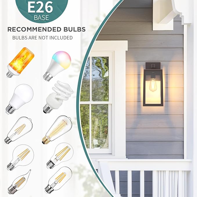 MAXvolador Outdoor Wall Sconce, Exterior Waterproof Wall Lantern Light Fixture