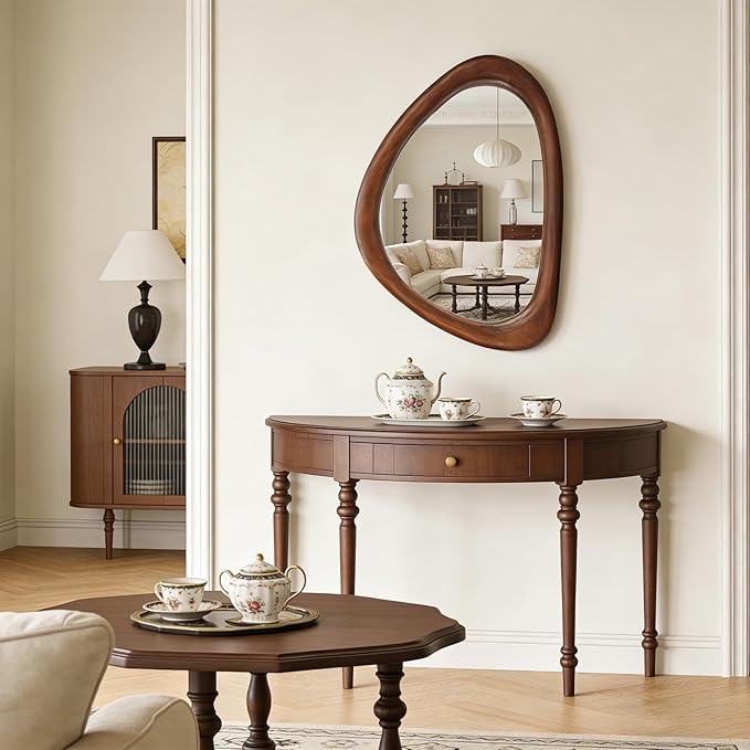 MAGFLERUM Irregular Wall Mirror, 30 * 20 inch Asymmetrical Wood Mirrors