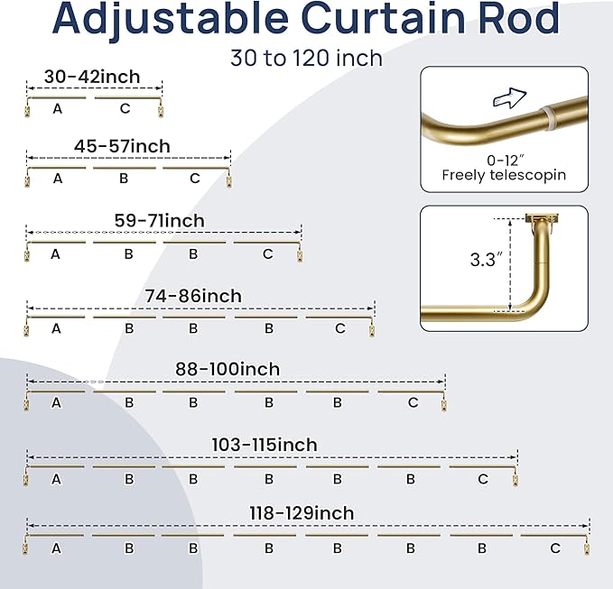 ENJOYBASICS Blackout Curtain rod