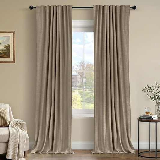 100% Blackout Shield Linen Blackout Curtains