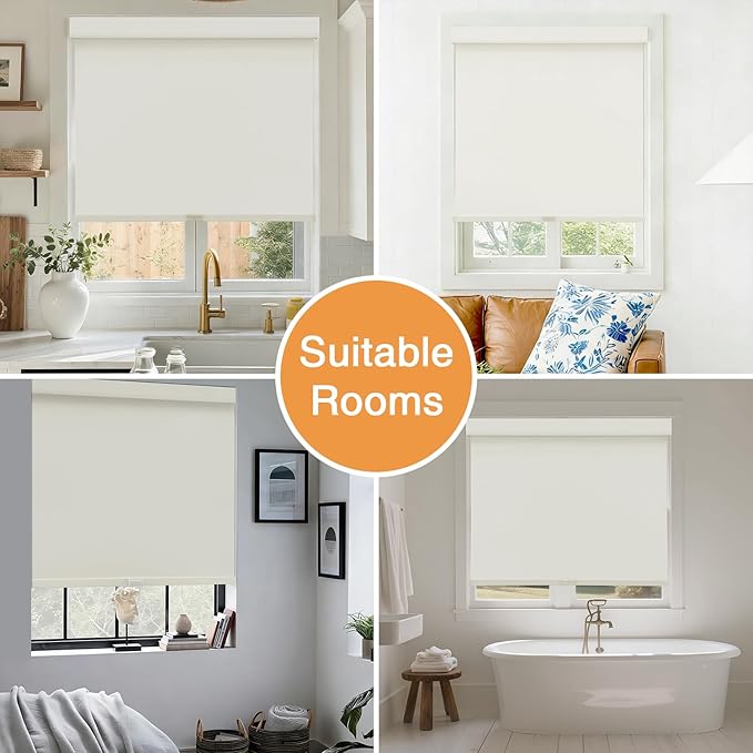 AOSKY No Drill Cordless Blackout Roller Shades