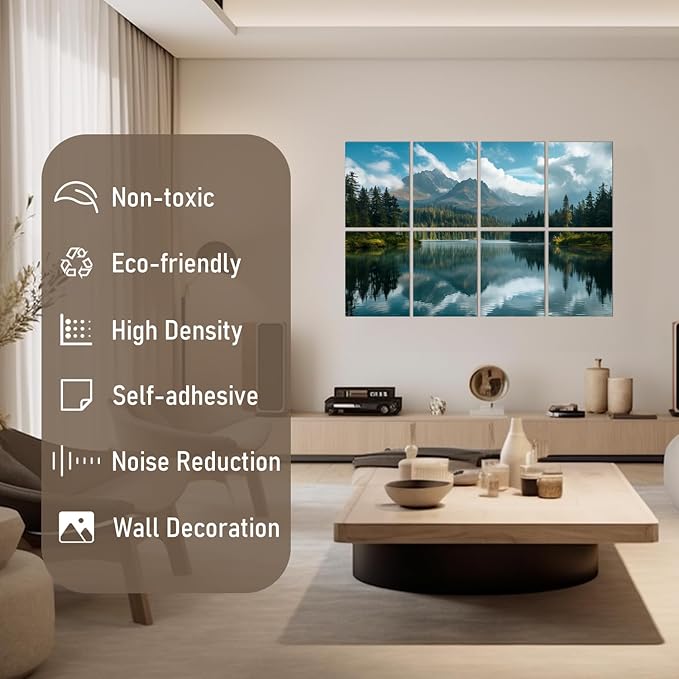 FurnoFlexArt Acoustic Panels Tiles Decorative Room Sound Proof Foam Absorbing