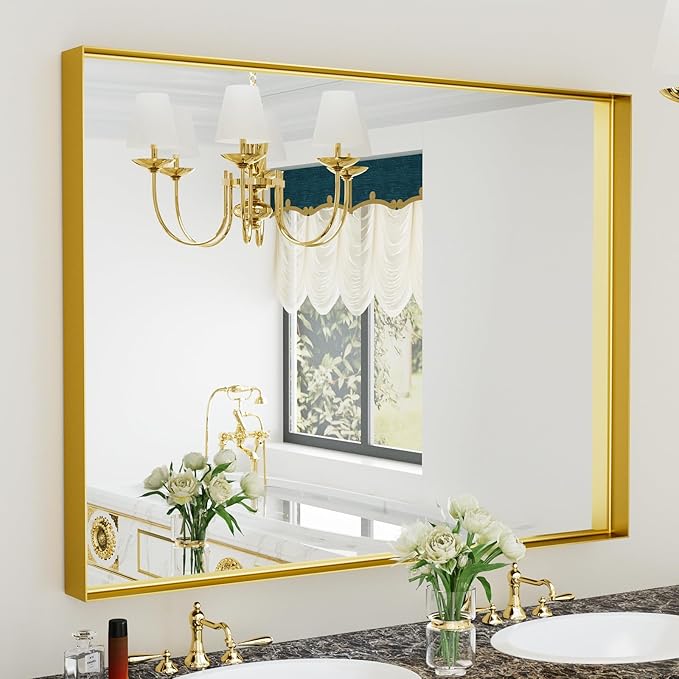 40x30 Inch Gold Bathroom Mirrors