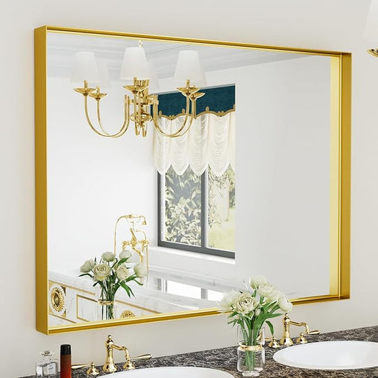 40x30 Inch Gold Bathroom Mirrors