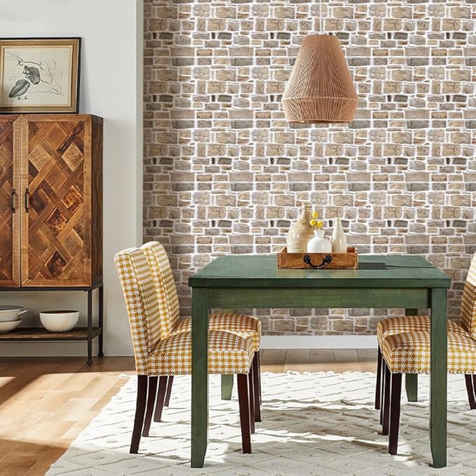 COMSTICKC 3D Faux Stone Peel and Stick Wall Panel, Faux Brick Wall Panels