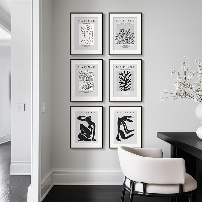 Framed Matisse Wall Art for Living Room, Abstract Aesthetic Pictures for Bedroom