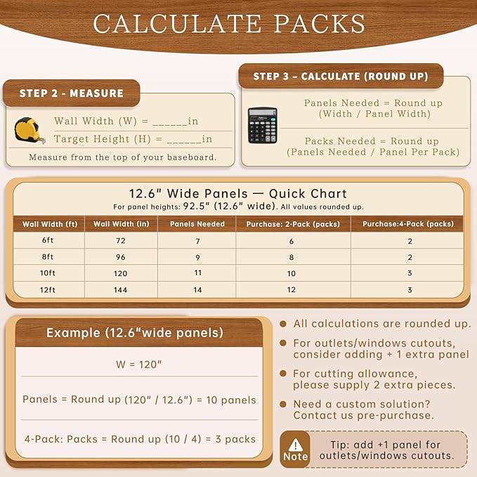 RITOLLO 4 Pack Wood Panels for Wall, 92.5"×12.6" Wood Slat Acoustic Panels for