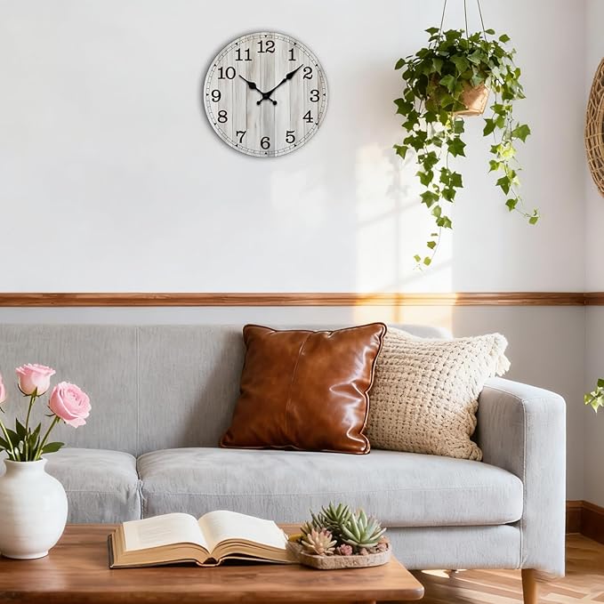 Wall Clock, Modern Wall Clocks Battery Operated, Silent Non Ticking Clock