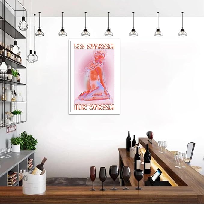 Liyark Spiritual Affirmation Art Poster Pink Woman Canvas Wall Art Aesthetic