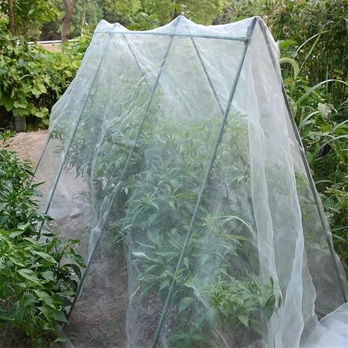 Agfabric Garden Netting 6.5'x20' Insect Pest Barrier Bird Netting for Garden Protection,Row Cover Mesh Netting for Vegetables Fruit Trees and Plants,White
