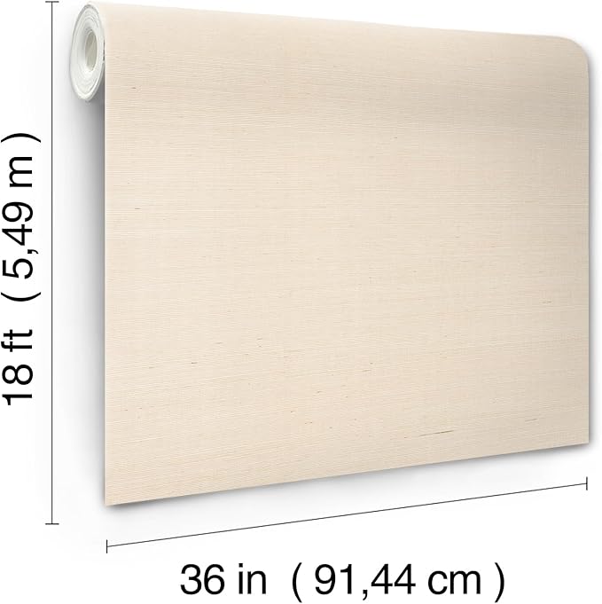 York Wallcoverings Natural Sisal Plaster Peel and Stick Grasscloth Wallpaper
