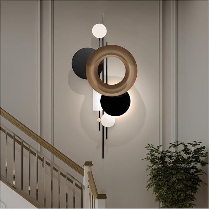 HEBOIX Large 3D Wall Art with Led Lights Luminescence，Metal Wall Art