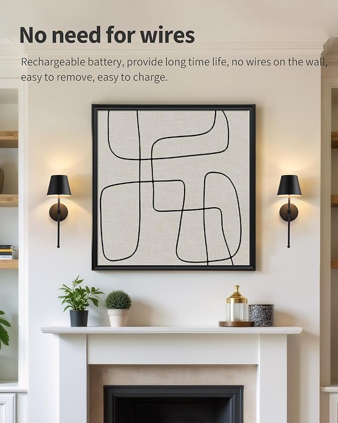 KDG Cordless Wall Sconces Set of 2, Wireless 5200mAh Rechargeable Battery LED