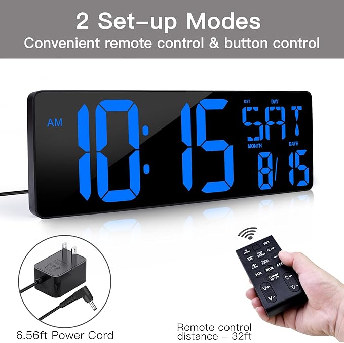 XREXS Large Digital Wall Clock