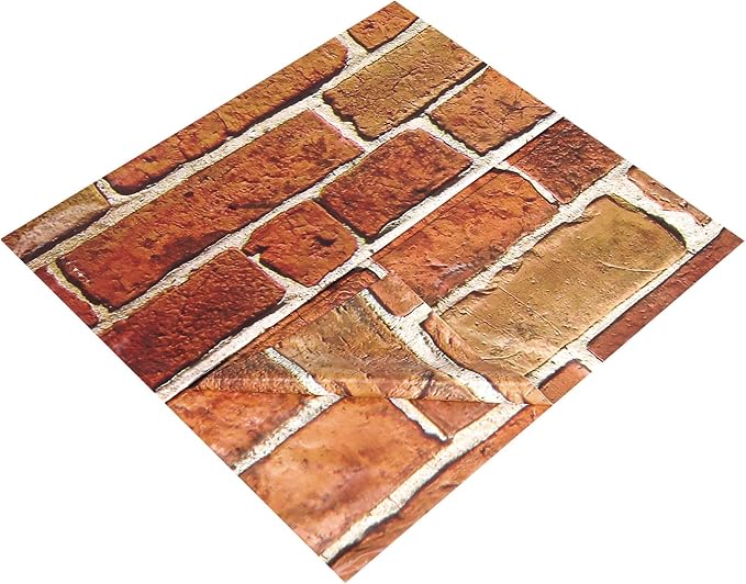Chuangdi 2pcs 4.5 x 9 Feet Brick Wallpaper Peel and Stick Backdrop Tablecloth