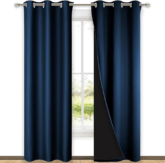NICETOWN Blackout Curtains 80 inches Long, Full Light Blocking Drapes