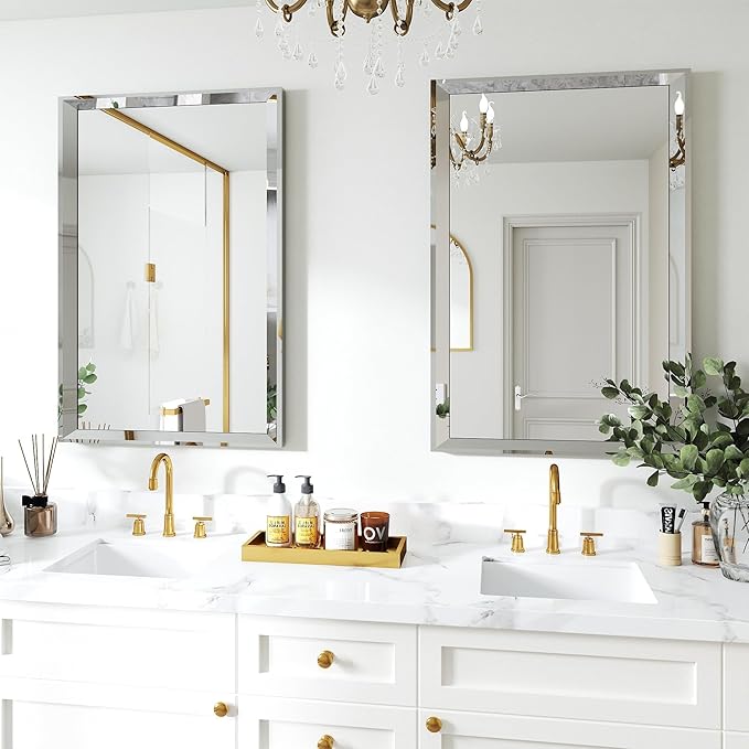 Chende 33"x49" Angled Retangular Decorative Wall Mirror