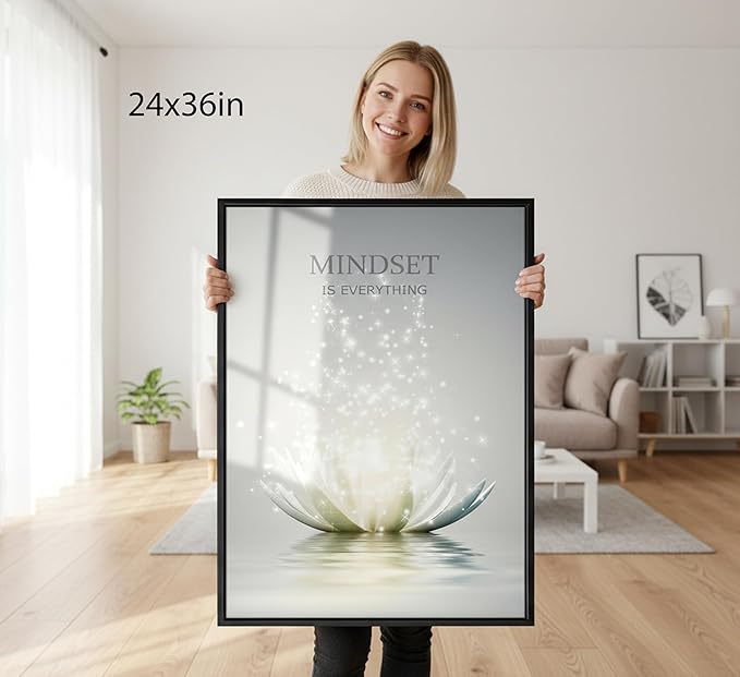 Floating Framed Zen Wall Art, Just Breathe Picture Poster
