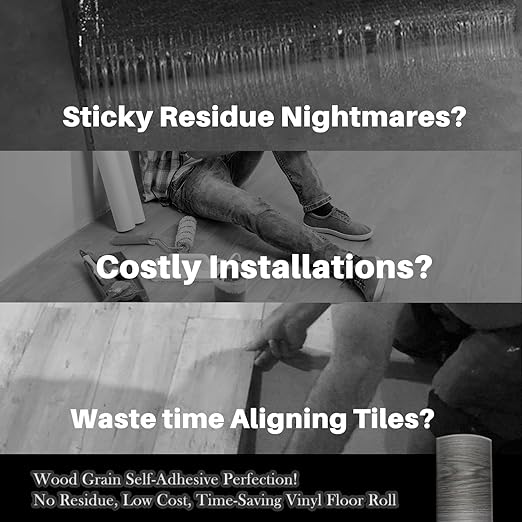 Wood Grain Peel and Stick Floor Tiles – 11.8” Width, Full Roll Length of 394" –