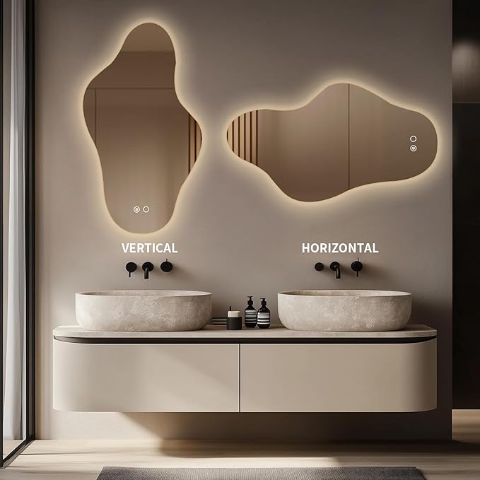 55″x31.5″ Modern Irregular LED Bathroom Mirror
