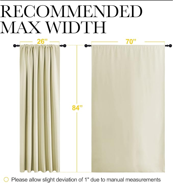 NICETOWN Living Room Curtains, Home Decorations Thermal Insulated Solid Rod