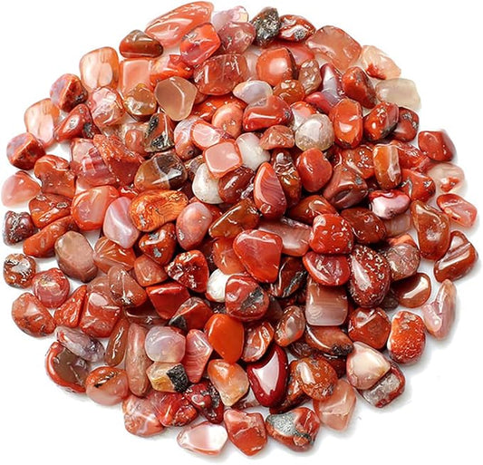Decorative Stones, 1 Lb/460g (Fill 0.9 Cup) Natural Red Agate Pebbles Irregular Crystal Rock Gravel for Aquarium Turtle Tank Decoration/Succulent Plant Landscape/Flowerpot Vase Ornament